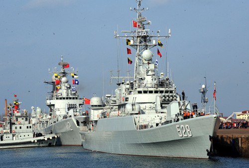 Biên đội hộ tống tốp mới của Hải quân Trung Quốc tham gia diễn tập quốc tế hải quân ở Ấn Độ Dương.